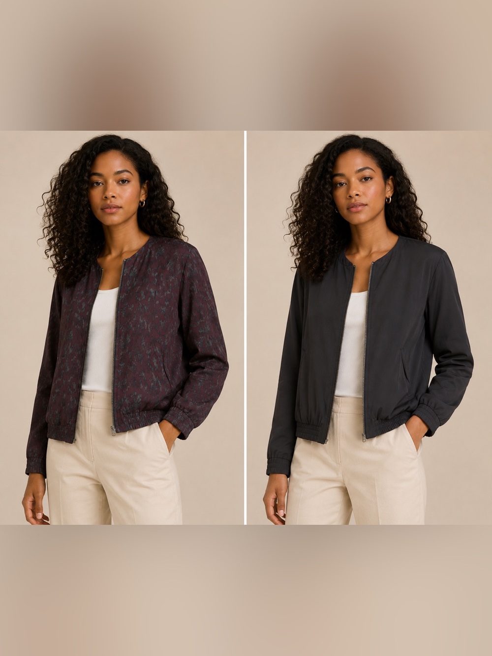 KIT&ACE- Women's Reversible Bomber Jacket - Black & Burgundy
